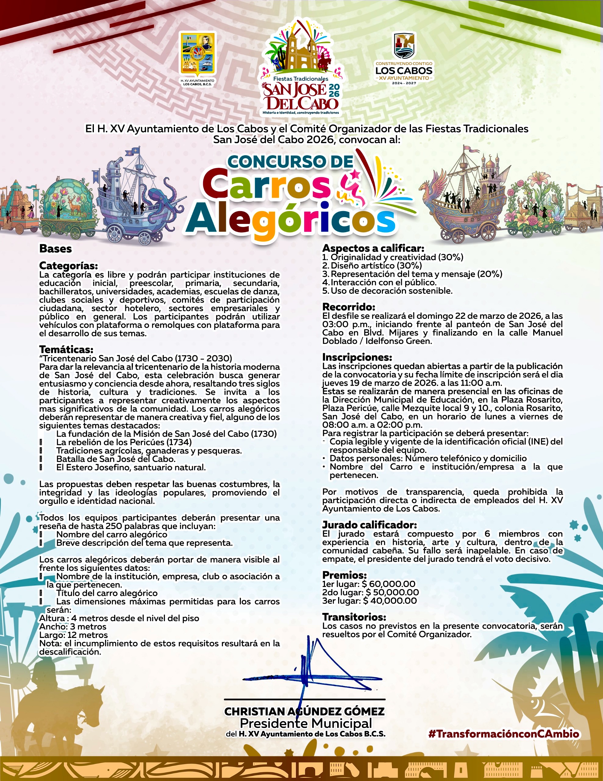 CONVOCATORIA CONCURSO CARROS ALEGÓRICOS FIESTAS SJC 2026